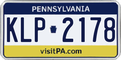 PA license plate KLP2178