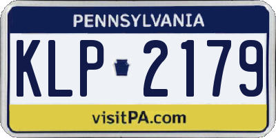 PA license plate KLP2179