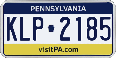 PA license plate KLP2185