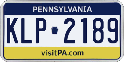 PA license plate KLP2189