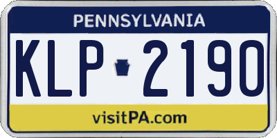 PA license plate KLP2190