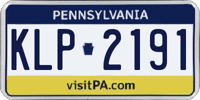 PA license plate KLP2191
