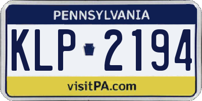PA license plate KLP2194