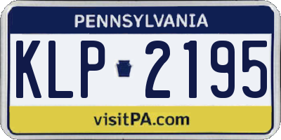 PA license plate KLP2195