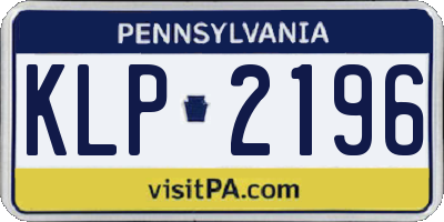 PA license plate KLP2196