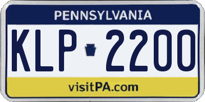 PA license plate KLP2200