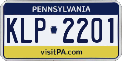 PA license plate KLP2201