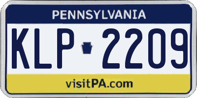PA license plate KLP2209