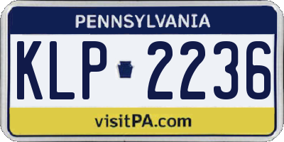 PA license plate KLP2236