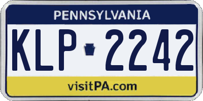 PA license plate KLP2242