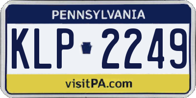 PA license plate KLP2249