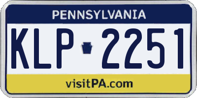 PA license plate KLP2251