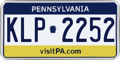 PA license plate KLP2252