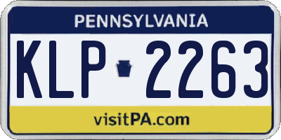 PA license plate KLP2263