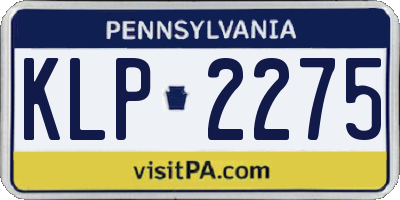 PA license plate KLP2275