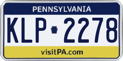 PA license plate KLP2278