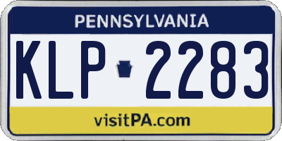 PA license plate KLP2283