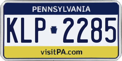 PA license plate KLP2285