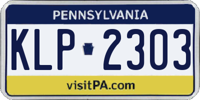 PA license plate KLP2303