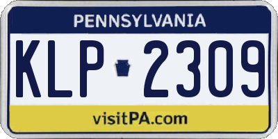 PA license plate KLP2309