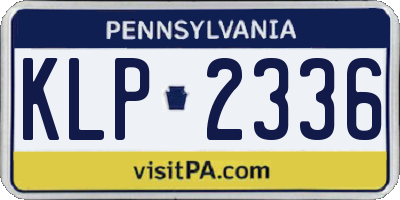 PA license plate KLP2336