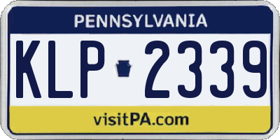 PA license plate KLP2339