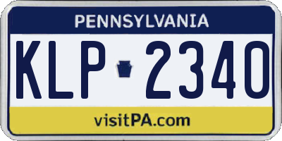 PA license plate KLP2340