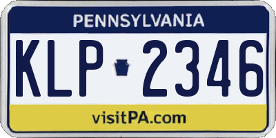 PA license plate KLP2346