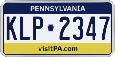 PA license plate KLP2347