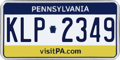 PA license plate KLP2349
