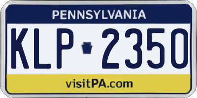 PA license plate KLP2350