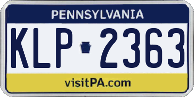 PA license plate KLP2363