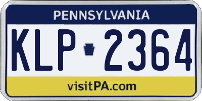 PA license plate KLP2364