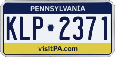 PA license plate KLP2371