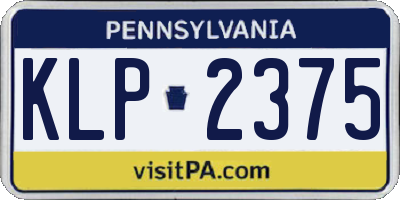 PA license plate KLP2375