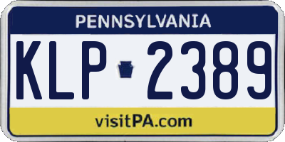PA license plate KLP2389