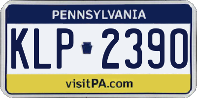 PA license plate KLP2390