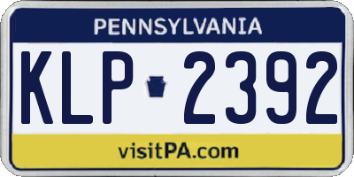 PA license plate KLP2392