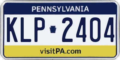 PA license plate KLP2404