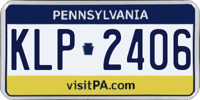 PA license plate KLP2406