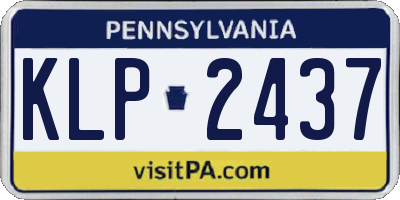 PA license plate KLP2437