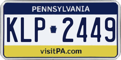 PA license plate KLP2449