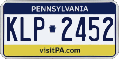 PA license plate KLP2452