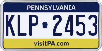 PA license plate KLP2453