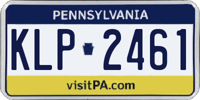 PA license plate KLP2461