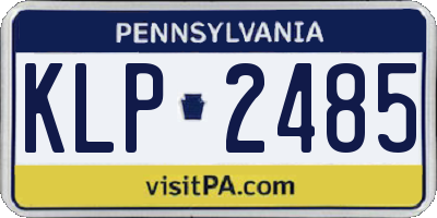 PA license plate KLP2485