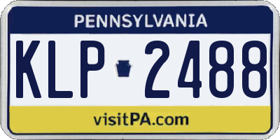 PA license plate KLP2488