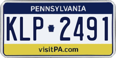 PA license plate KLP2491