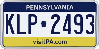 PA license plate KLP2493