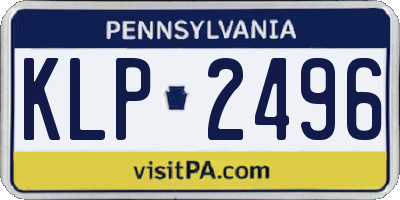 PA license plate KLP2496